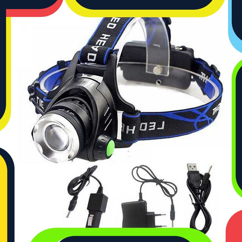 Bayar Ditempat TaffLED High Power Headlamp LED Cree XML T6 + Charger - 568D