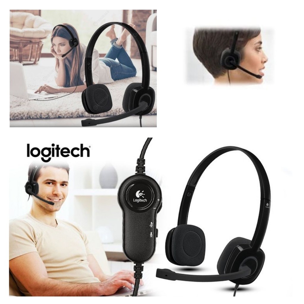 Headset Headphone Earphone Logitech H151 With Mic Black 118108