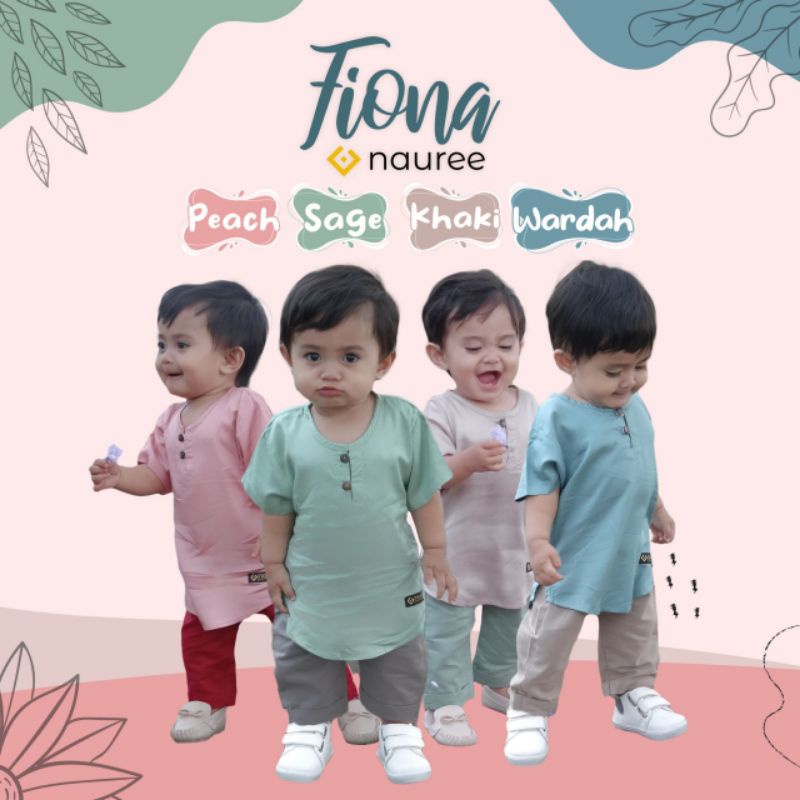 Nauree -  One Set Filio Warna Khaki Setelan Baju Anak Laki Laki