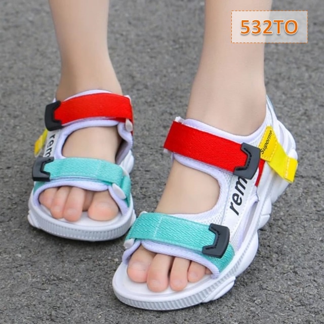 Sandal Anak Cewek Cowok Suporme Rem Pink Tosca (532)