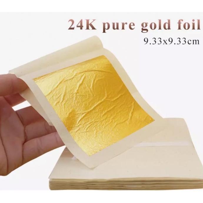 

Edible Gold Leaf Foil Sheet 9,3 x 9,3 cm Kelipatan 10 TERLARIS TERPERCAYA ORIGINAL