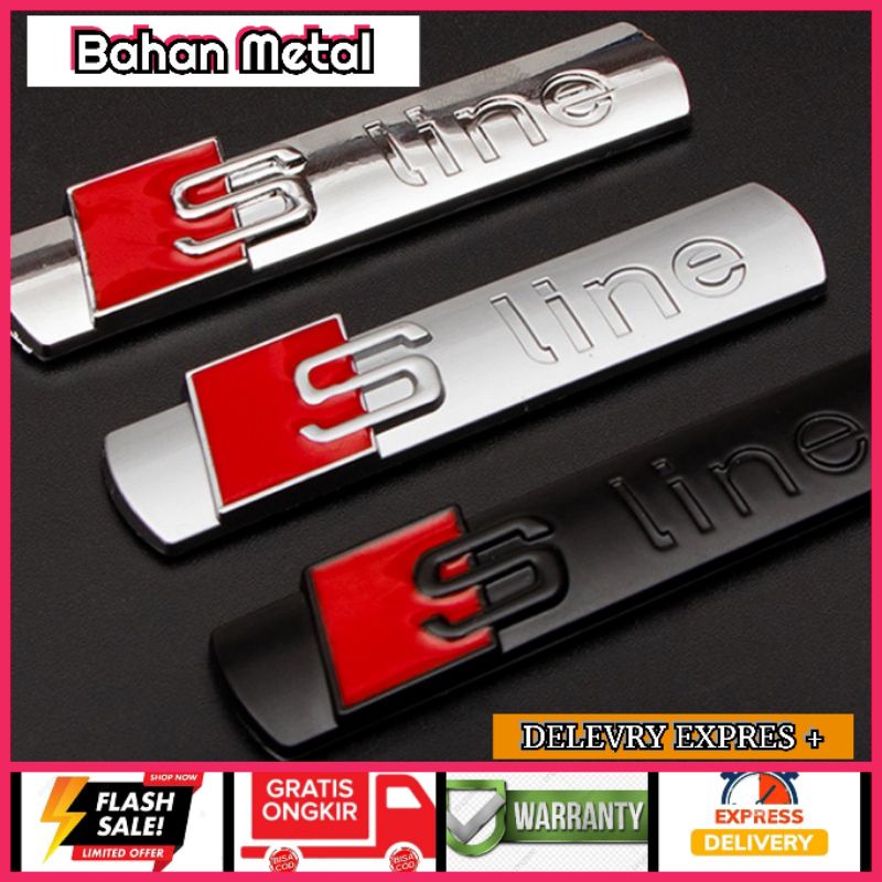 Emblem Mobil Stiker Mobil S Line Bahan Metal Logo Mobil S Line Sticker 3D