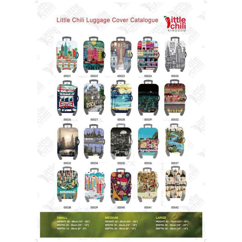 Sarung Cover Pelindung Koper Elastis / Luggage Cover Little Chili Impor Premium
