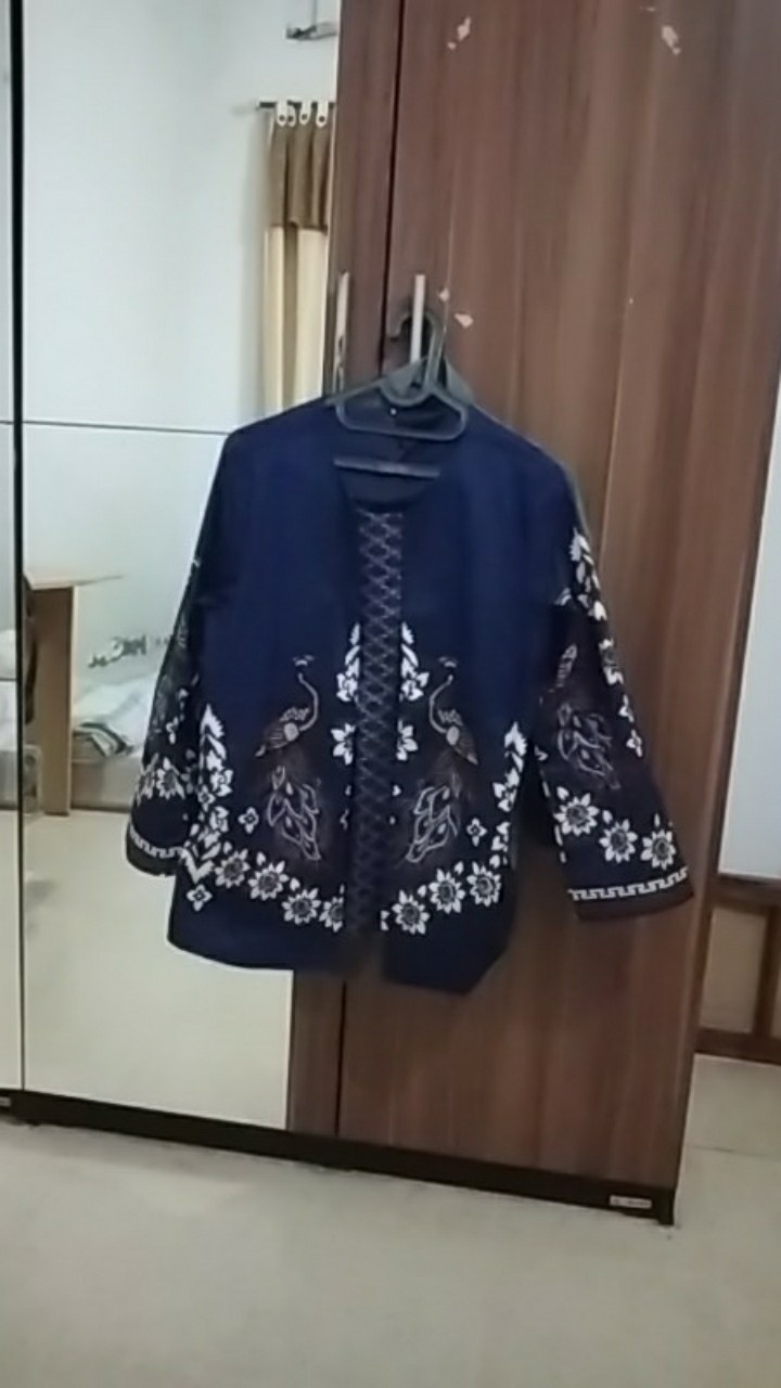 Atasan Blouse Batik Wanita Lengan Panjang Bahan Katun Stretch, 242 Jm#