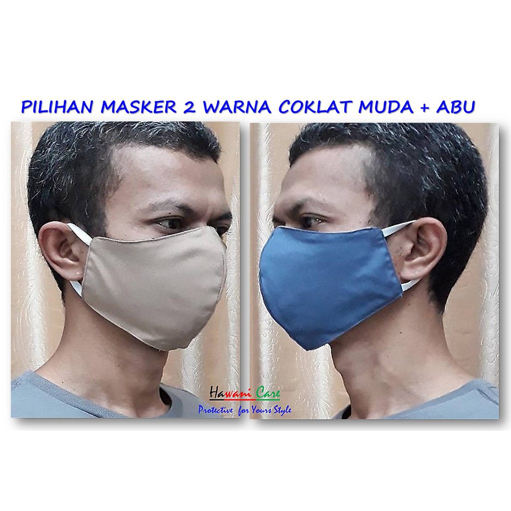 MASKER KAIN KARET KUPING BOLAK-BALIK &quot; 2 WARNA &quot;