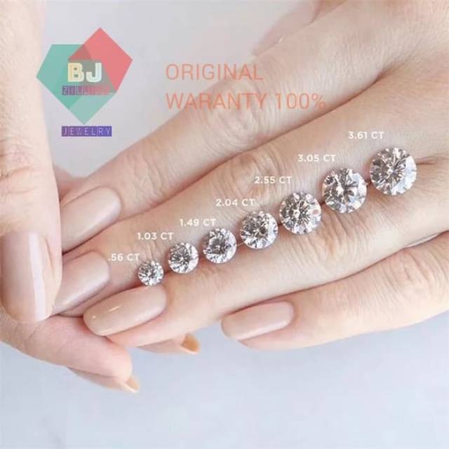 ( ORI) Batu Permata Moissanite Reguler Color 5 mm - 9mm Original Real Picture