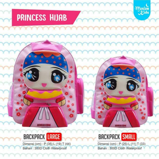 Tas Moslem kids ORI sale COD tas anak murah PAUD-TK SD cewek boneka strabery pink hijab waterproff