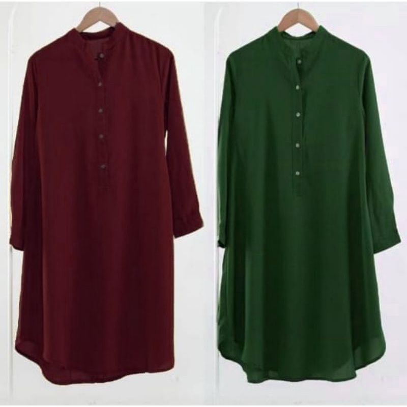 BRILIE TUNIK – BAJU ATASAN POLOS WANITA TERBARU LENGAN PANJANG – ATASAN WANITA BLOUSE – ATASAN ANAK PEREMPUAN PUTIH IMPORT – LONG TUNIK – ATASAN TUNIK WANITA RAYON – ATASAN WANITA JUMBO - OVERSIZE