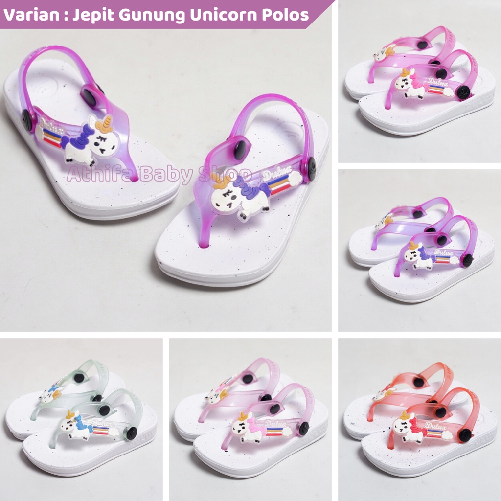 Sandal jepit anak perempuan karakter Unicorn kuda pony poni sendal cewek Usia Bulan 1 2 3 4 Tahun