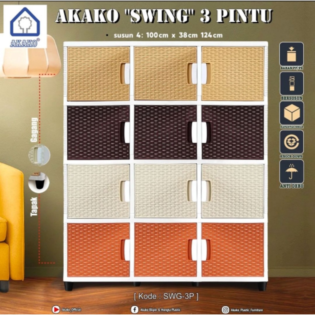 AKAKO - AKAKO SWING 3 PINTU SUSUN 4