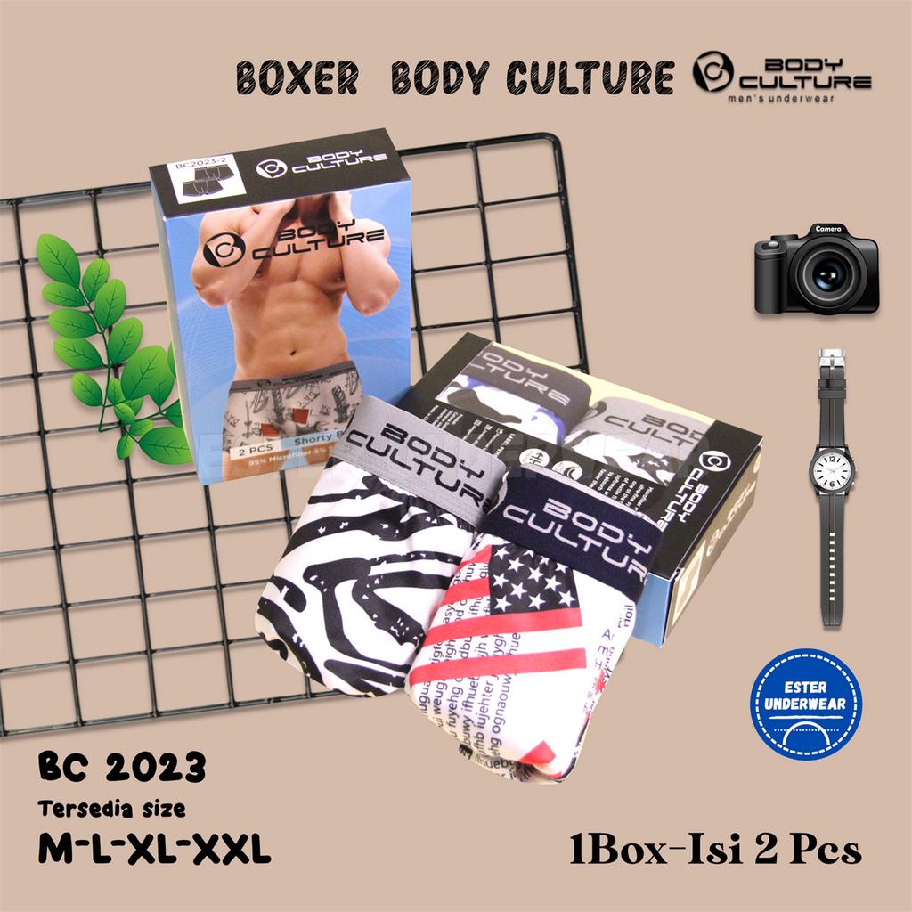 Body Culture Celana Boxer Pria BC 2023 1Box Isi 2Pcs