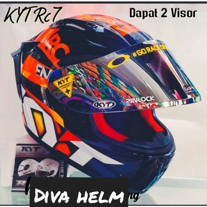 HELM KYT RC7 #19 BLACK ORANGE PAKET GANTENG