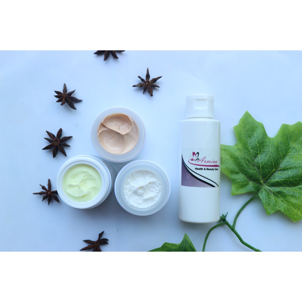 SKINCARE BPOM ARMINA BEAUTY CARE PAKET BRONZE ACNE SEDANG, BERAT PLUS WHITENING