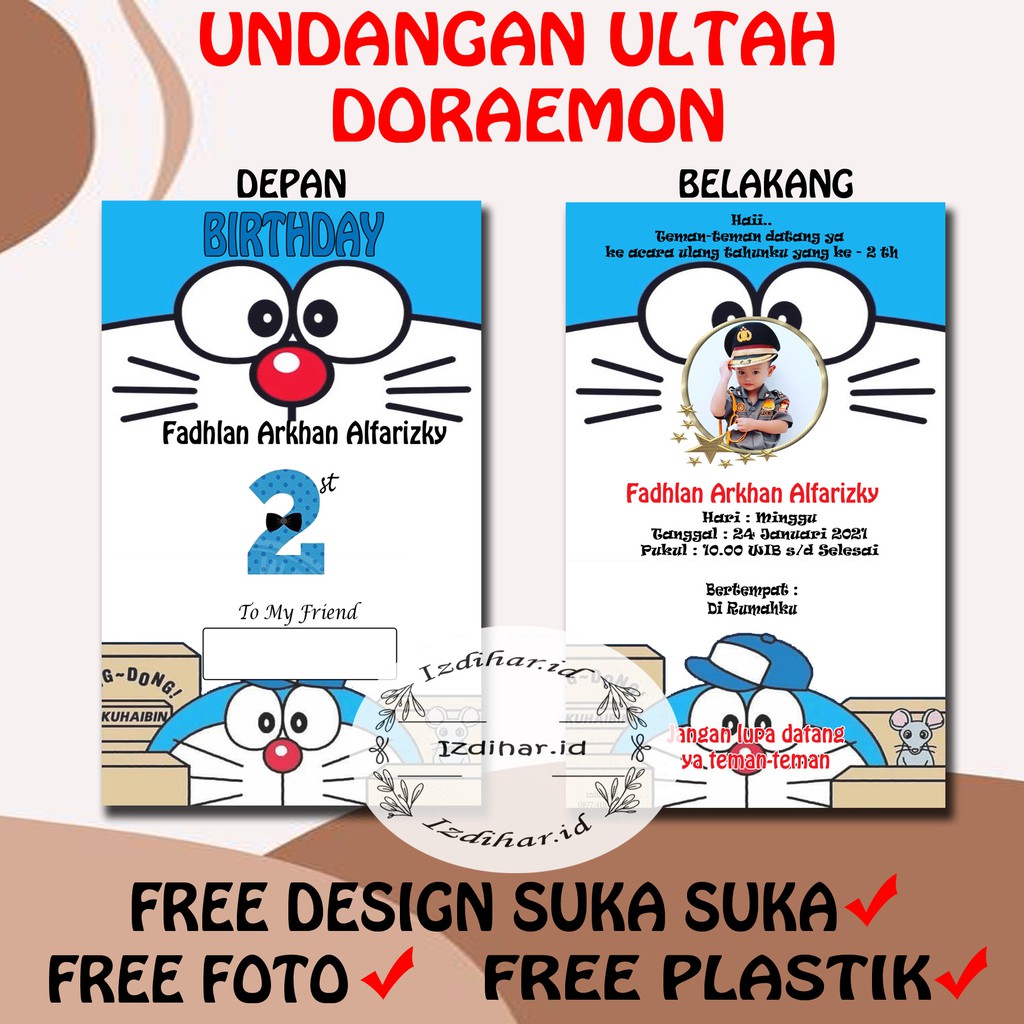 (UNDANGAN ULTAH) /Undangan ulang tahun / undangan ultah / undangan cetak / cetak undangan