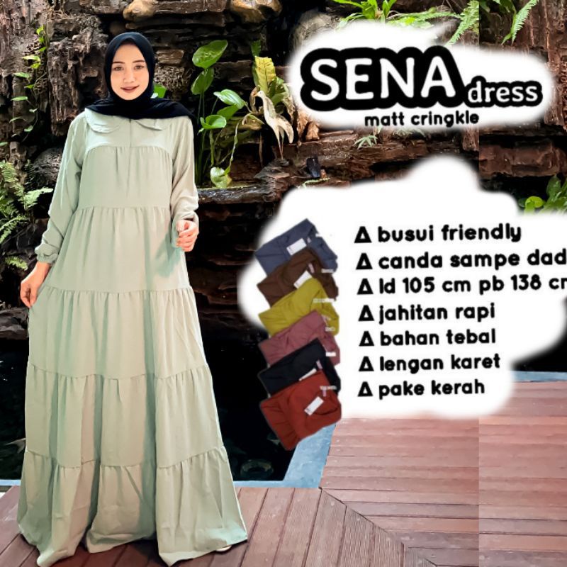 [Fashion Muslim] NATASHA SENA dan AMOLA DRESS by Salifa | gamis cringkle canda susun | terbaru | terlaris | terkini