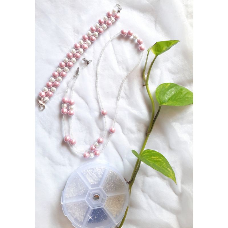 1 set strap masker mutiara/kalung masker/tali masker dan konektor/conector masker