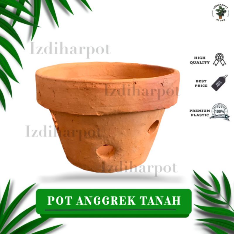 pot bunga tanaman anggrek tanah liat terracotta - POT ANGGREK TANAH