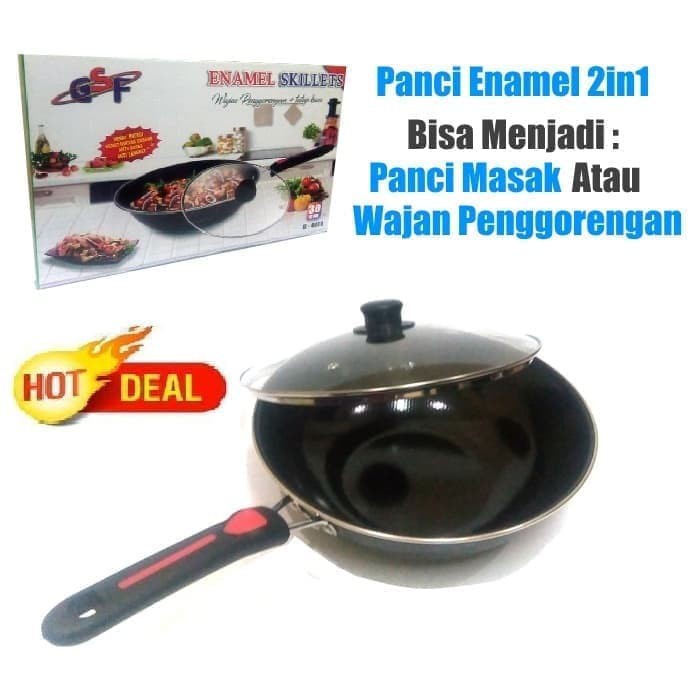 Panci goreng serbaguna 32cm / wajan plus tutup kaca 1032K / 1032P / 4130