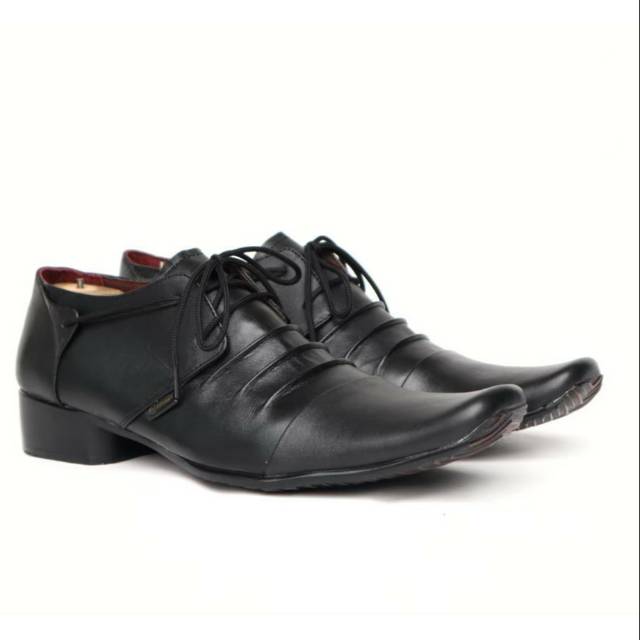 Sepatu Pantofel Pria Kulit Asli | Sepatu Formal Pria Kerja Kantor Kasual - Full Black Oxford Ori