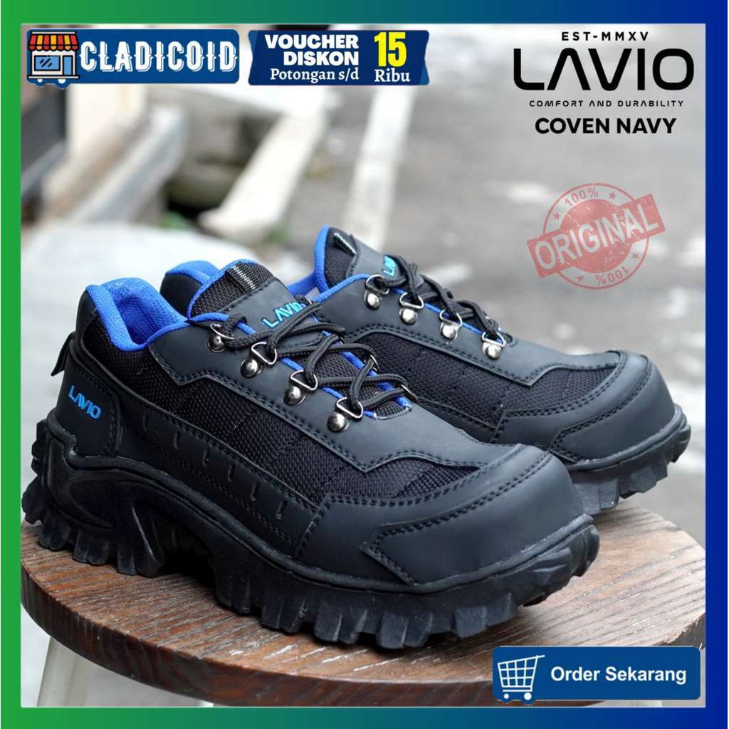 SEPATU SAFETY PRIA UJUNG BESI BIG SIZE JUMBO 44-46 KERJA LAPANGAN PROYEK OUTDOOR BERKENDARA LAVIO COVEN