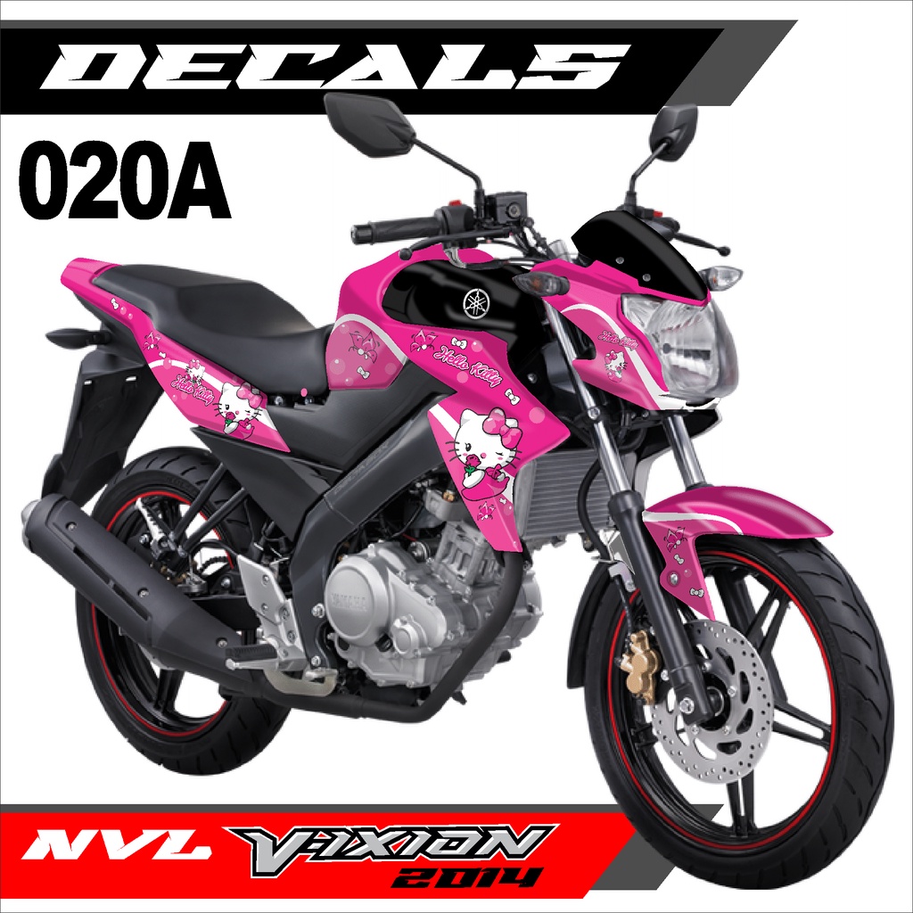 Decal Sticker - Dekal Stiker Yamaha Vixion NVL 2014 Fullbody Design HELLOKITTY - 020
