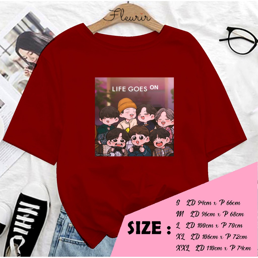 FLEURIR - KAOS  LIFE CHIBI KAOS OVERSIZE WANITA DEWASA LENGAN PENDEK TEE UNISEX