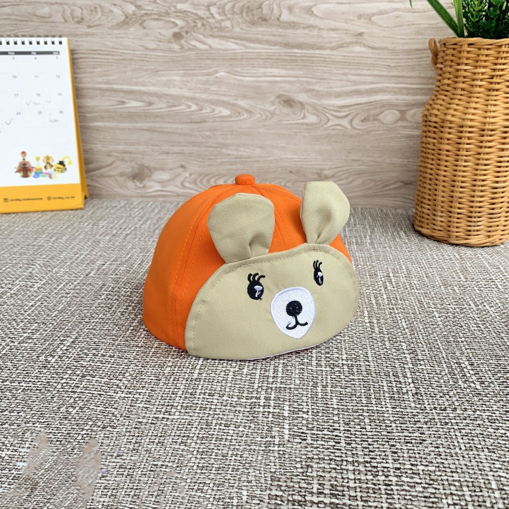 OSM JKT T5364 Topi Hat Fashion Anak Bayi Laki-laki & Perempuan Motif Mouse Telinga Cute Unisex-Orange Cream