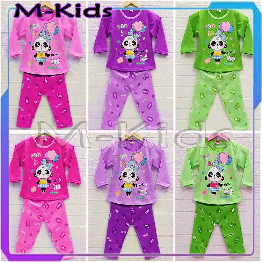 MKids88 - Baju Setelan / Baju Tidur Anak Perempuan Gambar Panda Girl