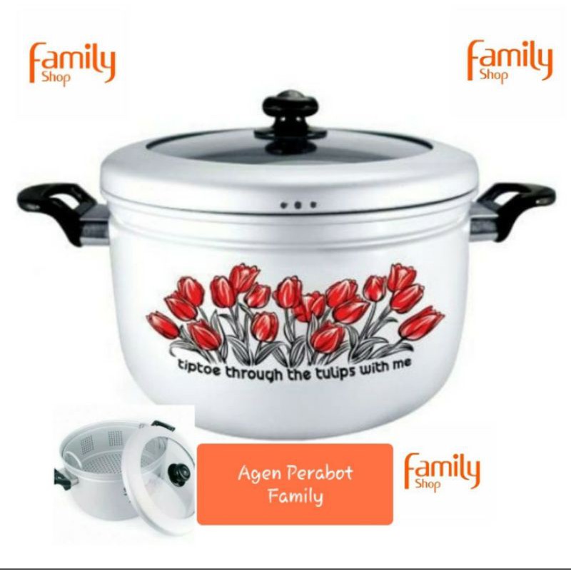 Maspion Panci Panca Guna 30 cm Panci Kukus + Tutup Kaca