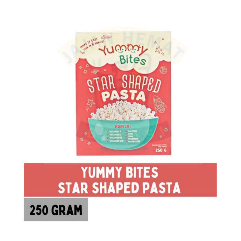 

0yummy bites star shaped pasta