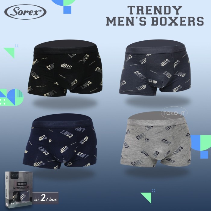 CELANA DALAM LAKI LAKI BOXER PRIA SOREX KATUN GAVIN 2PCS 38213 KUALITAS BERKELAS