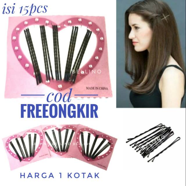 Jepitan Rambut Lidi Cewek Isi 15pcs Murah / Hair Pin Lidi / Jepitan Jilbab Ala Korea / Jepit Rambut