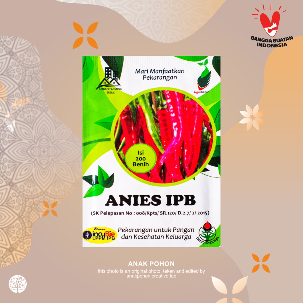 (1 PACK) Benih Cabai Anies IPB Cabe Merah Besar - IPB Retail Pack - 200 SEEDS