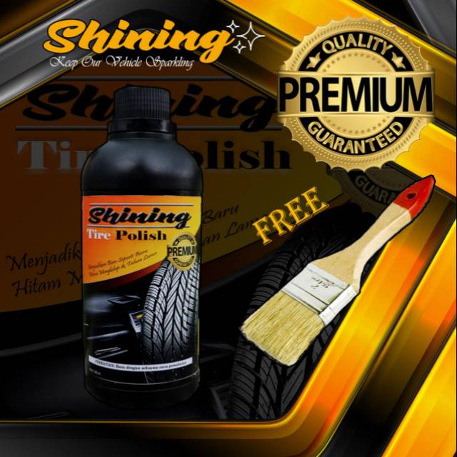 Semir Ban Mobil dan Motor SHINING PREMIUM, Dashboard, Kulit, Karet, Pengkilap Isi 500ml