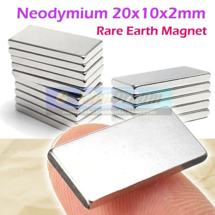 Strong Magnet Neodymium 20x10x2mm Balok Persegi Petak 20x10x2 mm Kotak 20x10x1.5mm