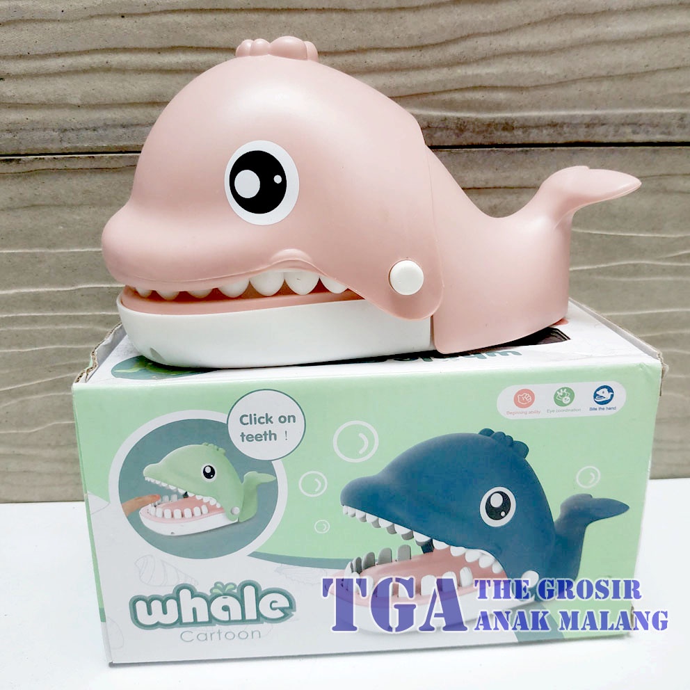 Whale Cartoon Mainan Prank Ikan Paus Gigit Jari Running Man Games