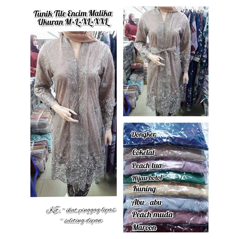 Tunik brukat tile malika