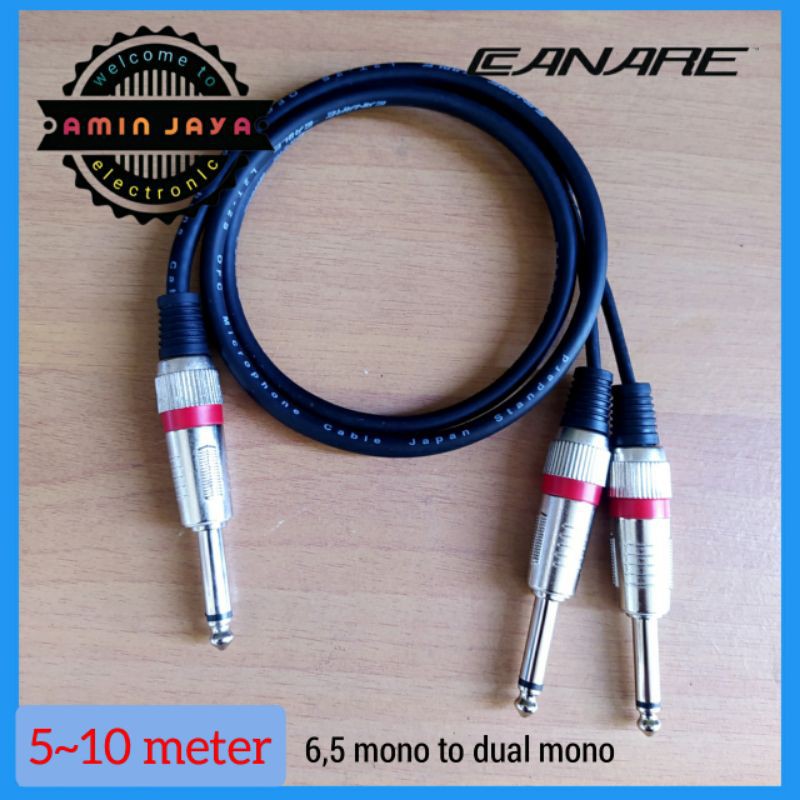 Kabel jack akai mono to dual jack akai mono kabel canare 5 sampai 10 meter