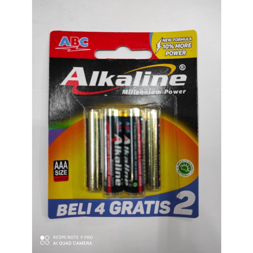 ABC Alkaline Baterai AAA Beli 4+2 Millenium Power 6pc