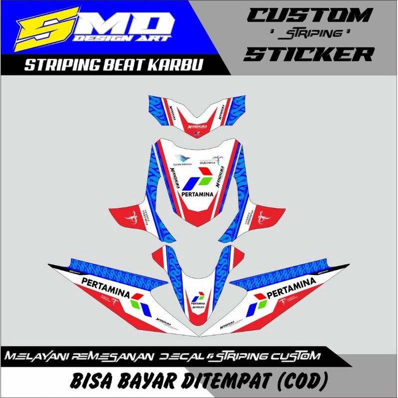 DECAL MOTOR BEAT KARBU MANDALIKA DULL SISTEM