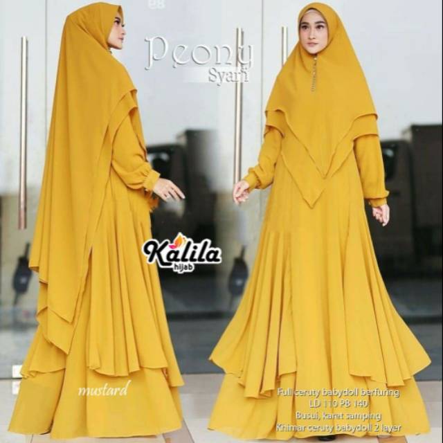 GAMIS SYARI MEWAH PEONY SYAR'I BY KALILA ORIGINAL 100%