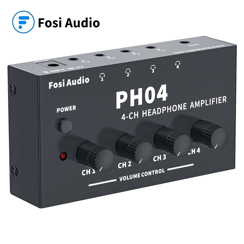 Fosi Audio Headphone Amplifier 4 Channel - PH04 - Black