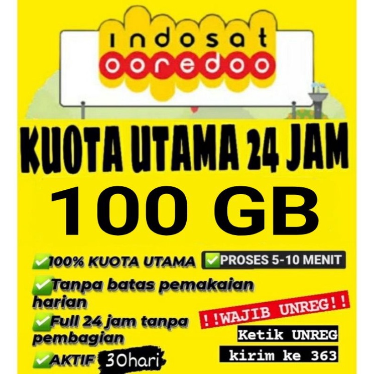 KUOTA INDOSAT 100GB FULL 24 JAM