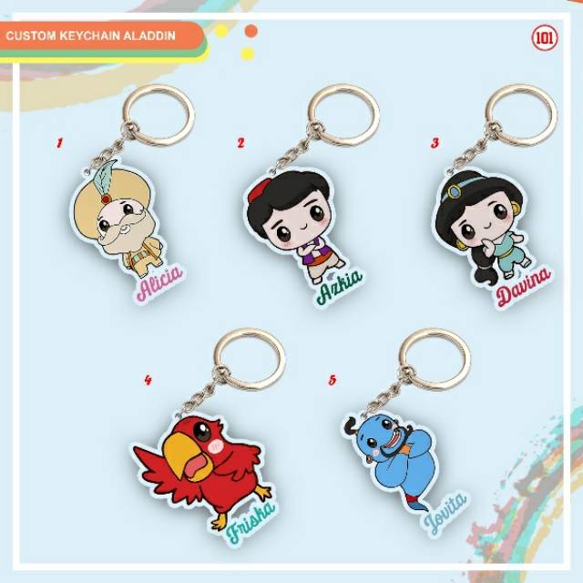 CUSTOM GANTUNGAN KUNCI NAMA & Foto Aladdin