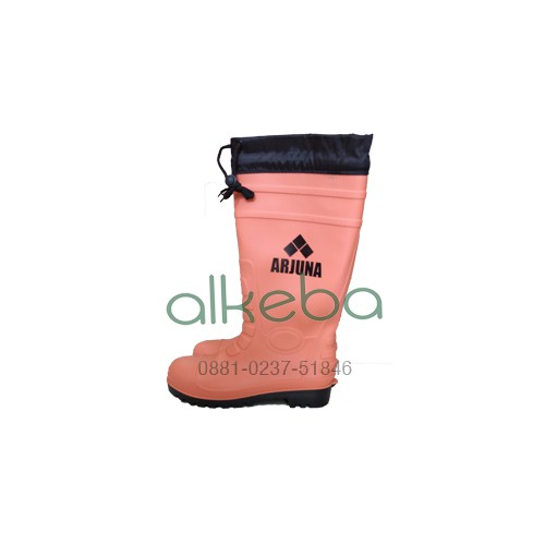 Sepatu boot safety toe cap orange petugas sampah boots ujung besi