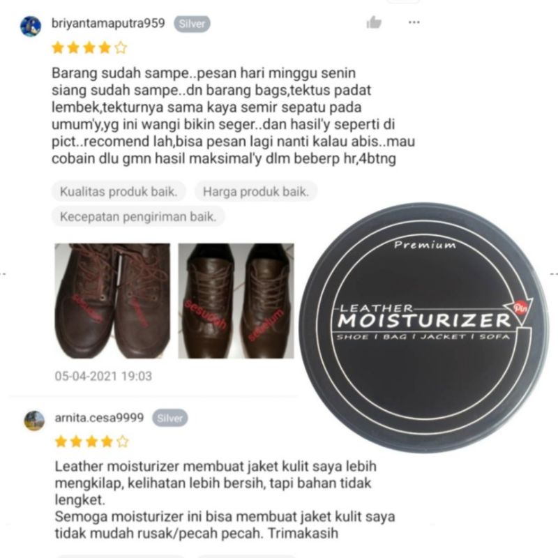 Pin Leather Moisturizer PERAWATAN SEPATU KULIT - SEMIR SEPATU NATURAL SEMUA WARNA HITAM COKLAT PUTIH