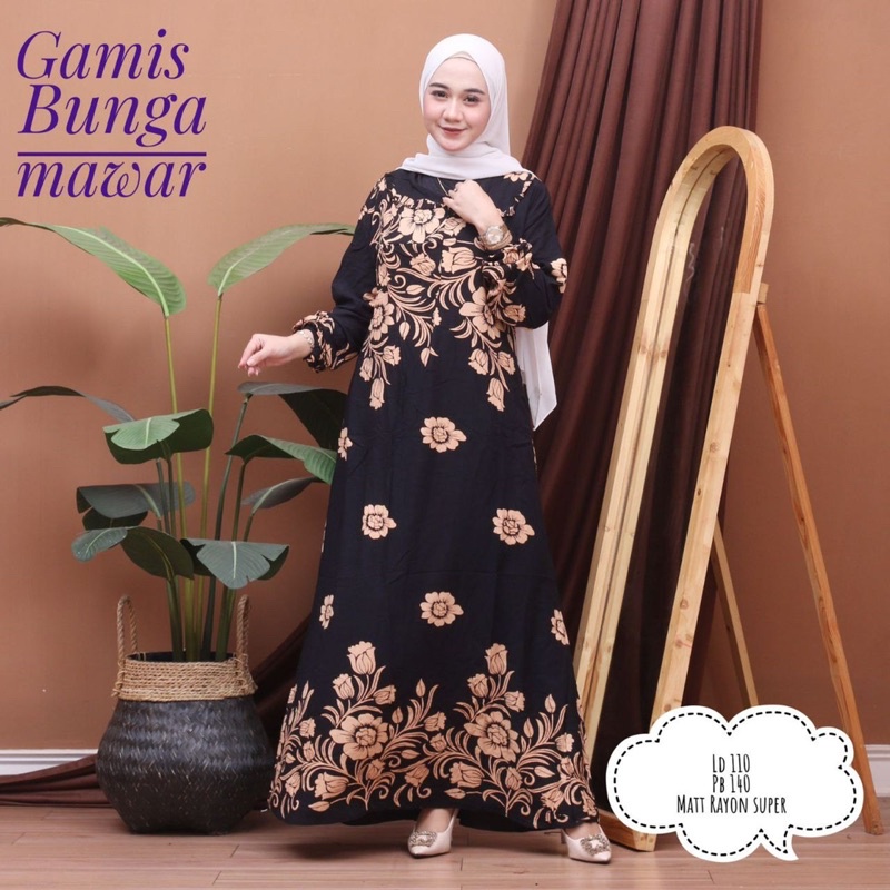 Gamis cabutan bunga mawar