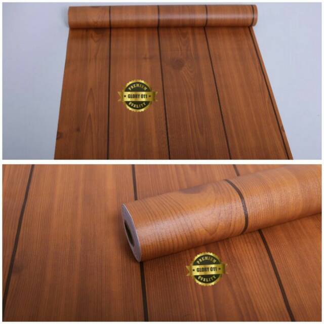 Wallpaper Dinding Motif Papan Kayu Coklat muda