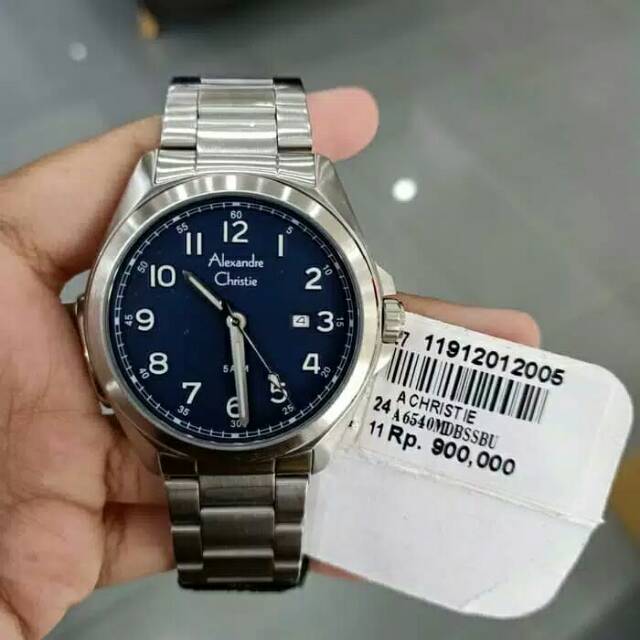 JAM TANGAN PRIA ALEXANDRE CHRISTIE AC 6540 AC6540 SILVER BLUE ORIGINAL
