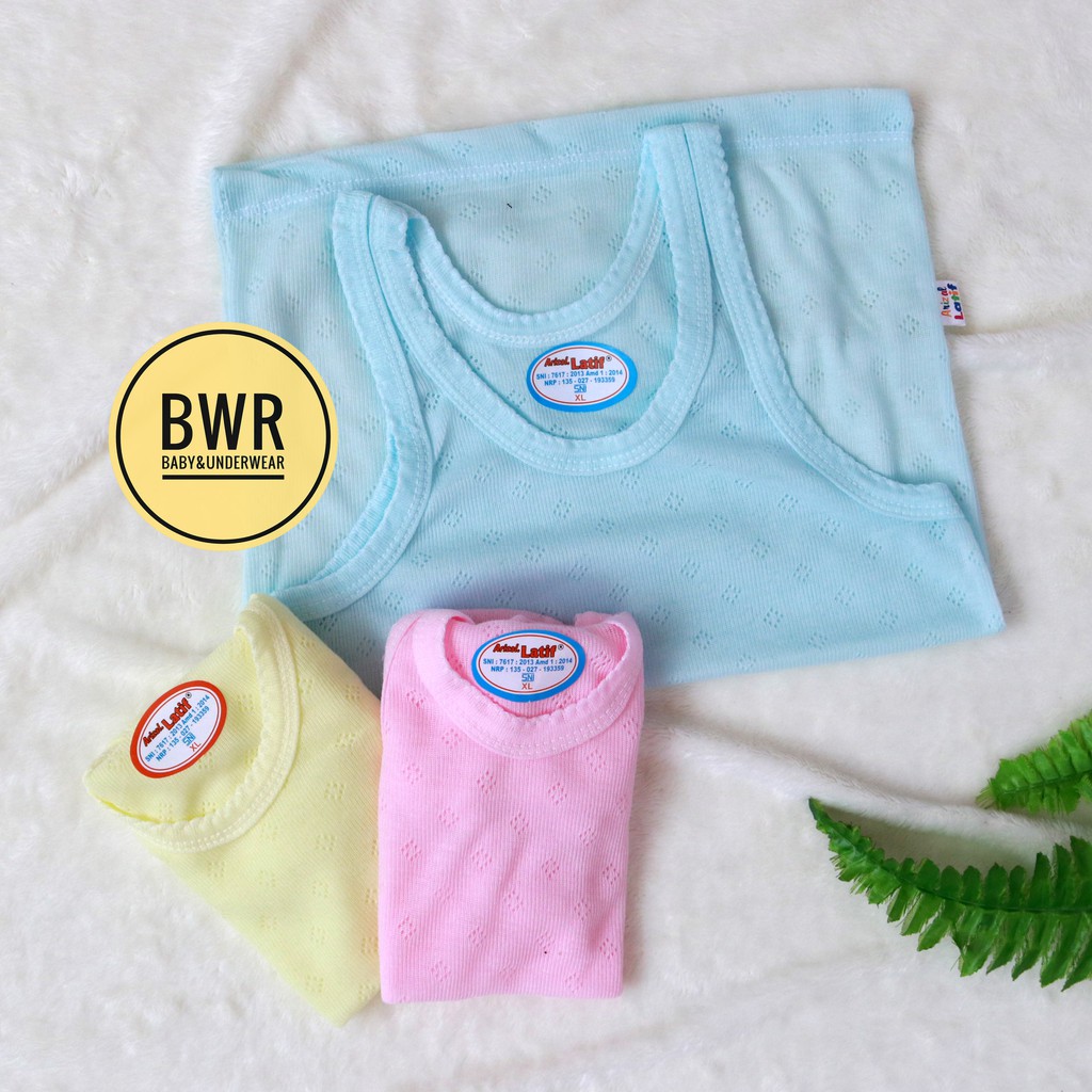 Singlet Latif BERPORI WARNA | Pakaian Dalam Kaos Kutung Anak Latif JALA || Bwr